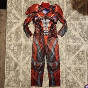 Red Power Ranger Costume Padded Chest One Piece Halloween Costume Cosplay EUC